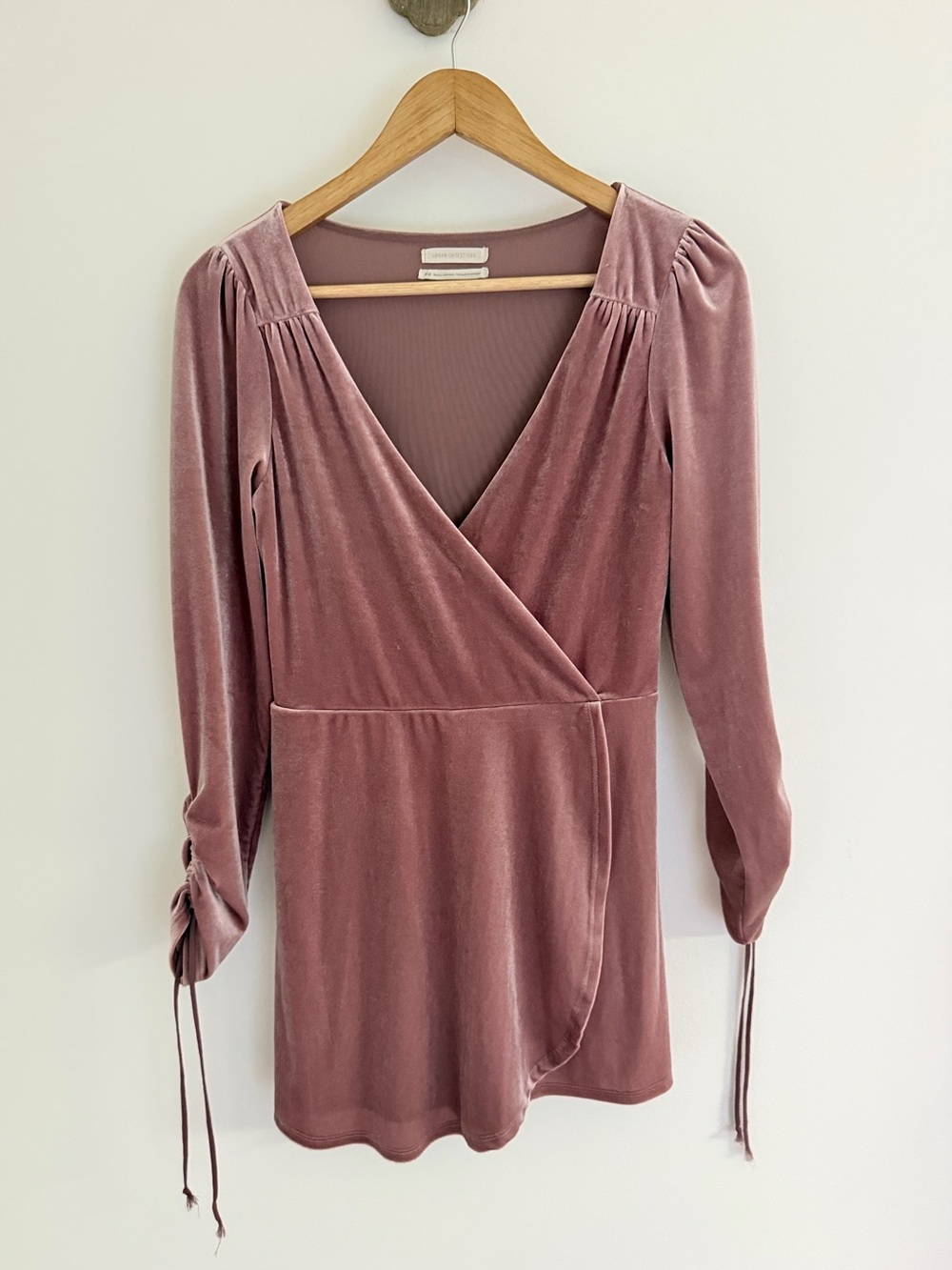Urban Outfitters Mauve Velvet Wrap Romper M Romantic Coquette